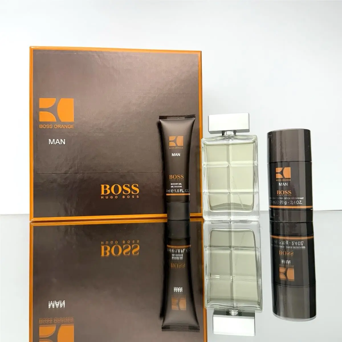 Hugo Boss Boss Orange Man 3pc Set 3.3oz Edt Spr + 2.4oz Deo/stick + 1.6oz S/gel