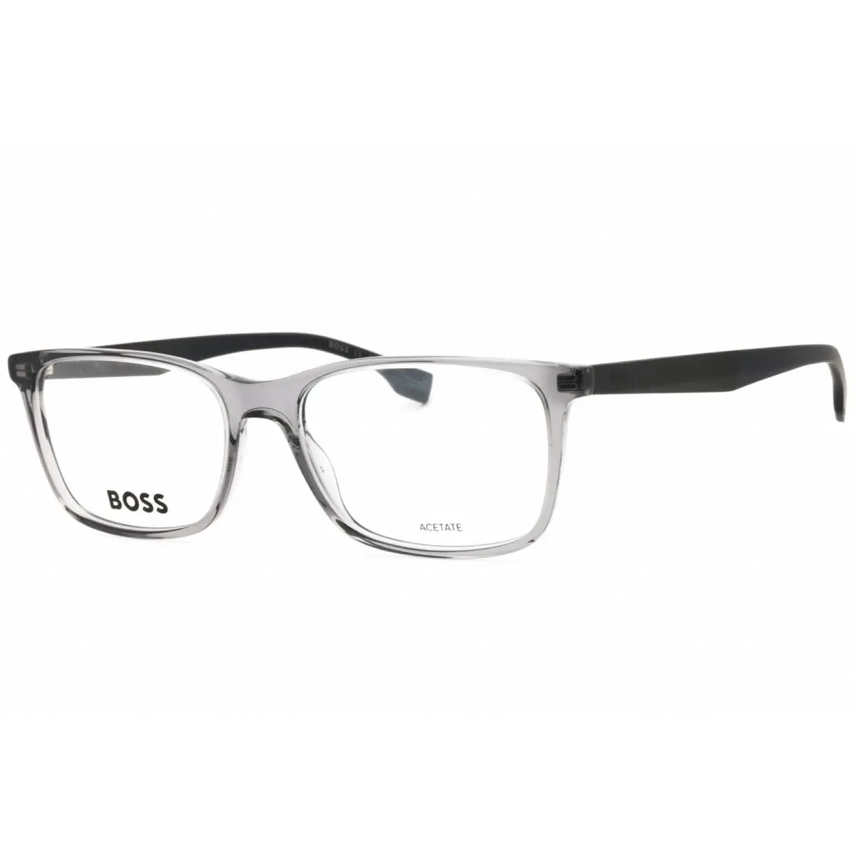 Hugo Boss Men`s Eyeglasses Grey Plastic Square Full Rim Frame Boss 1581 0KB7 00