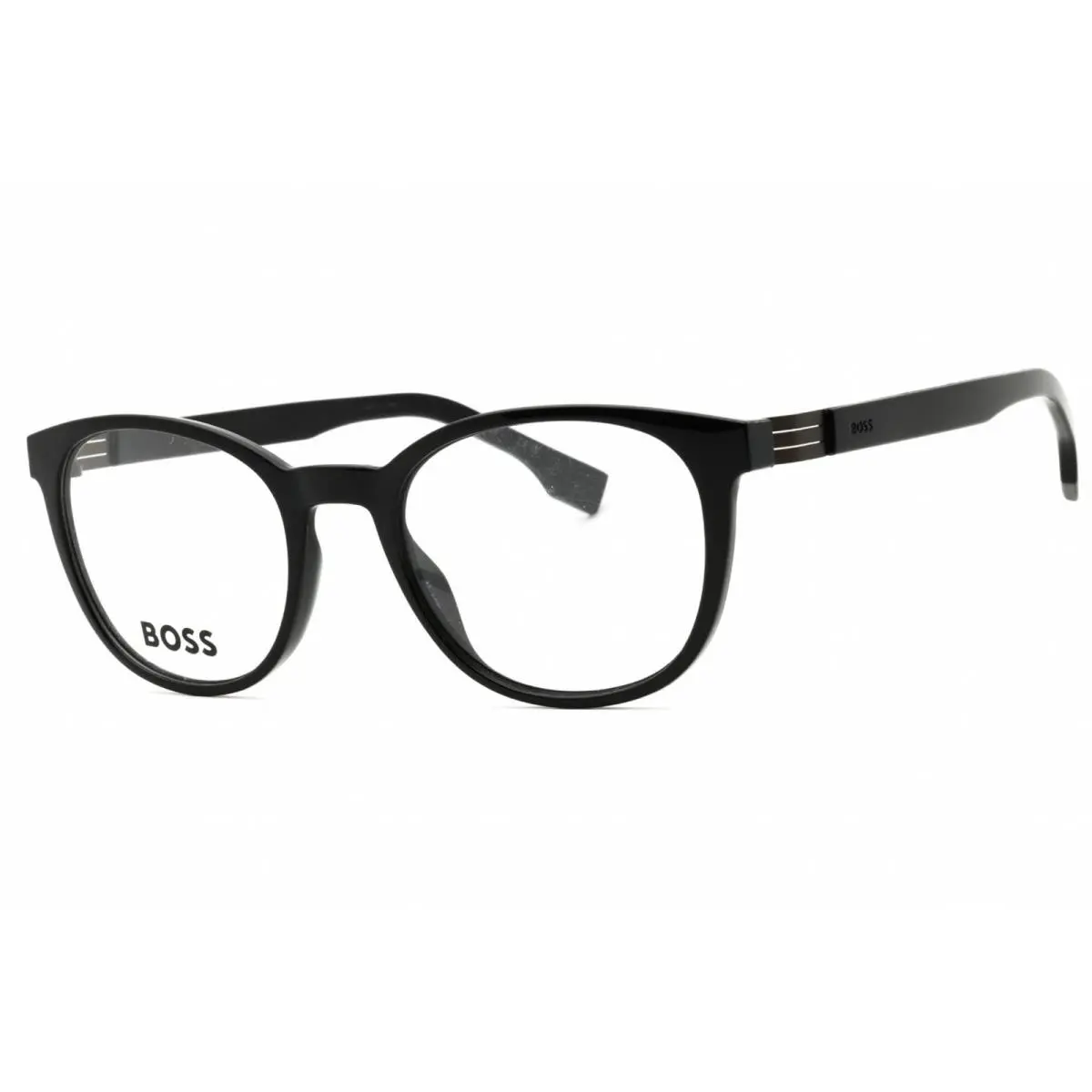Hugo Boss Men`s Eyeglasses Black Plastic Cat Eye Shape Frame Boss 1577 0807 00