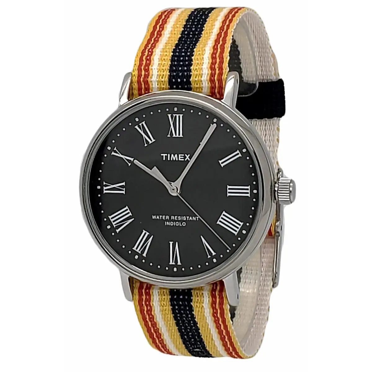 Fairfield Avenue ABT542 Men`s Black Analog Watch Nylon Slip Thru Strap by Timex