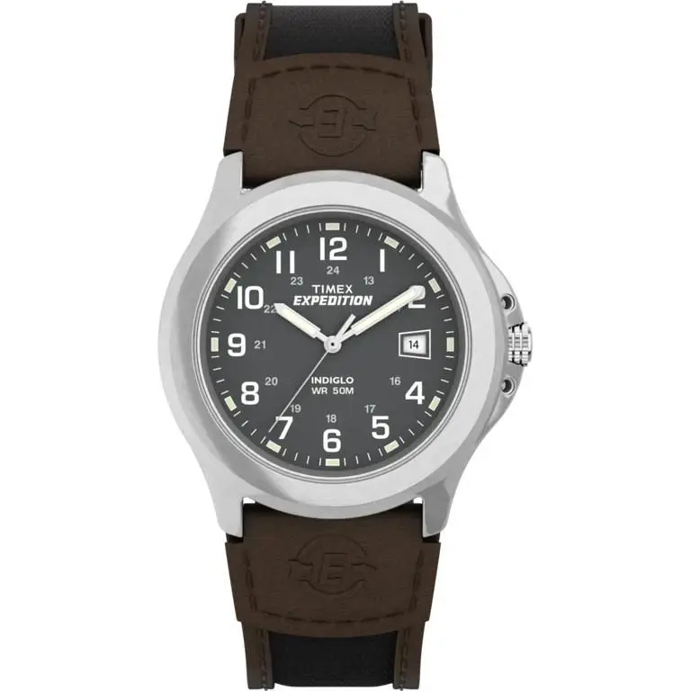 Timex Men’s Expedition Metal Field 40mm Analog Quartz Watch - T40091 - Dial: Black, Band: Black, Bezel: Silver