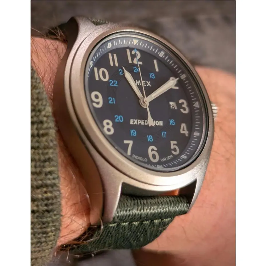 Expedition North Sierra Men`s 40mm Lume Blue Dial Watch TW2Y06600 by Timex