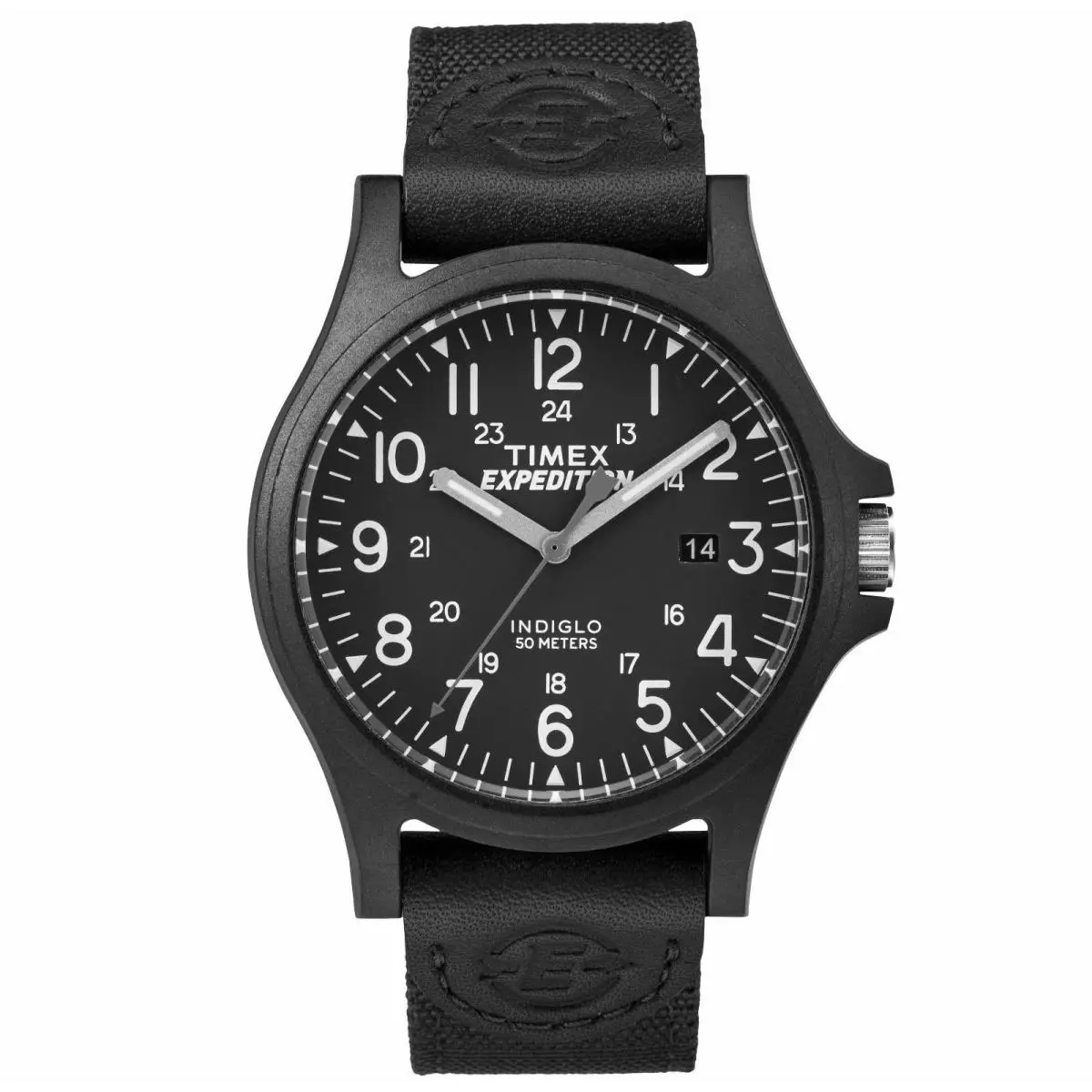 Timex TW4B08100 Men`s Expedition Metal Field Black Nylon Watch Indiglo Date - Dial: Black, Band: Black