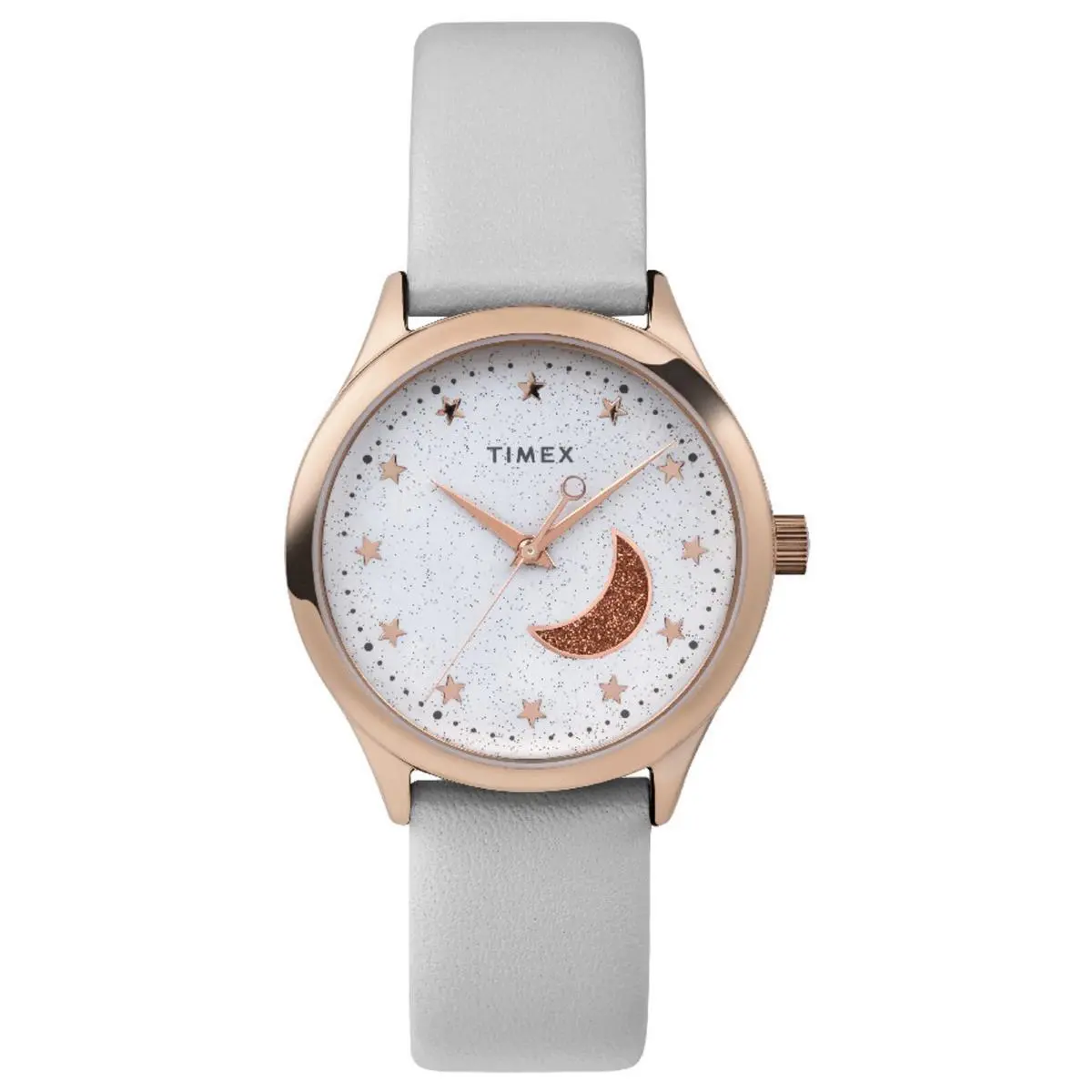 Timex TW2V49400 Women`s Analog Watch Grey Leather Strap