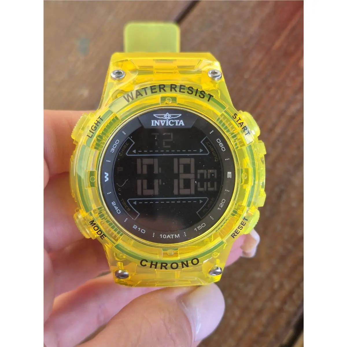Racing Burnout Digital Men`s Watch - 52mm Transparent Yellow 49044 by Invicta