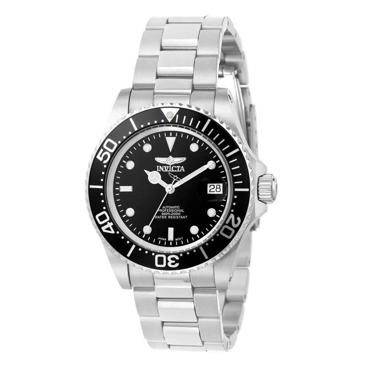 Invicta Men`s Watch Pro Diver Black Dial Automatic Stainless Steel Bracelet 8926 - Black, Face: Black, Dial: Black
