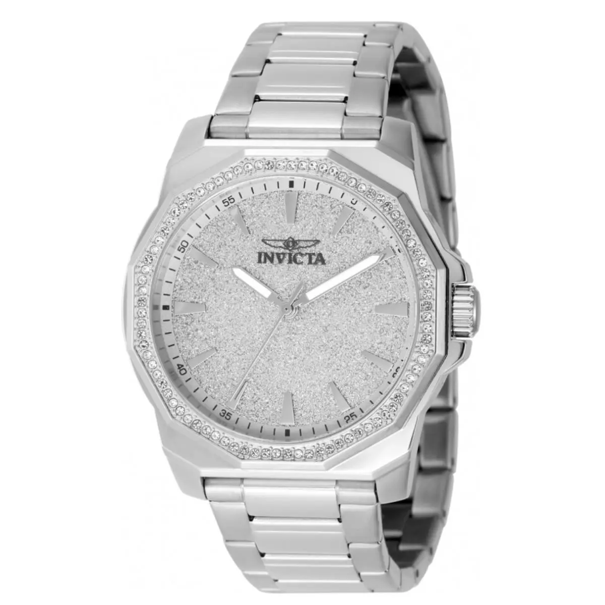 Invicta Speedway Lux Men`s 42mm 84 Crystals Silver Stainless Watch 49125