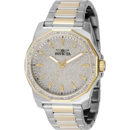 Invicta Men`s 42mm Speedway Glitter Brass Dial Two Tone Bracelet SS Watch
