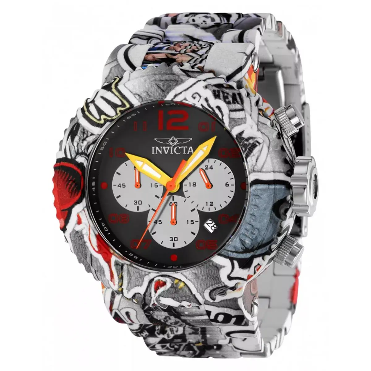 Men`s Invicta 52mm Grand Pro Diver Graffiti Chronograph Ret Multicolor