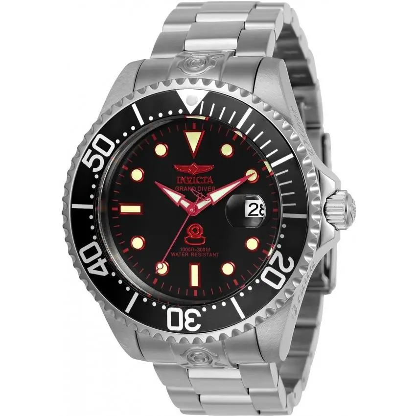 Grand Diver Automatic Men`s 47mm Watch Steel/black 24764 by Invicta