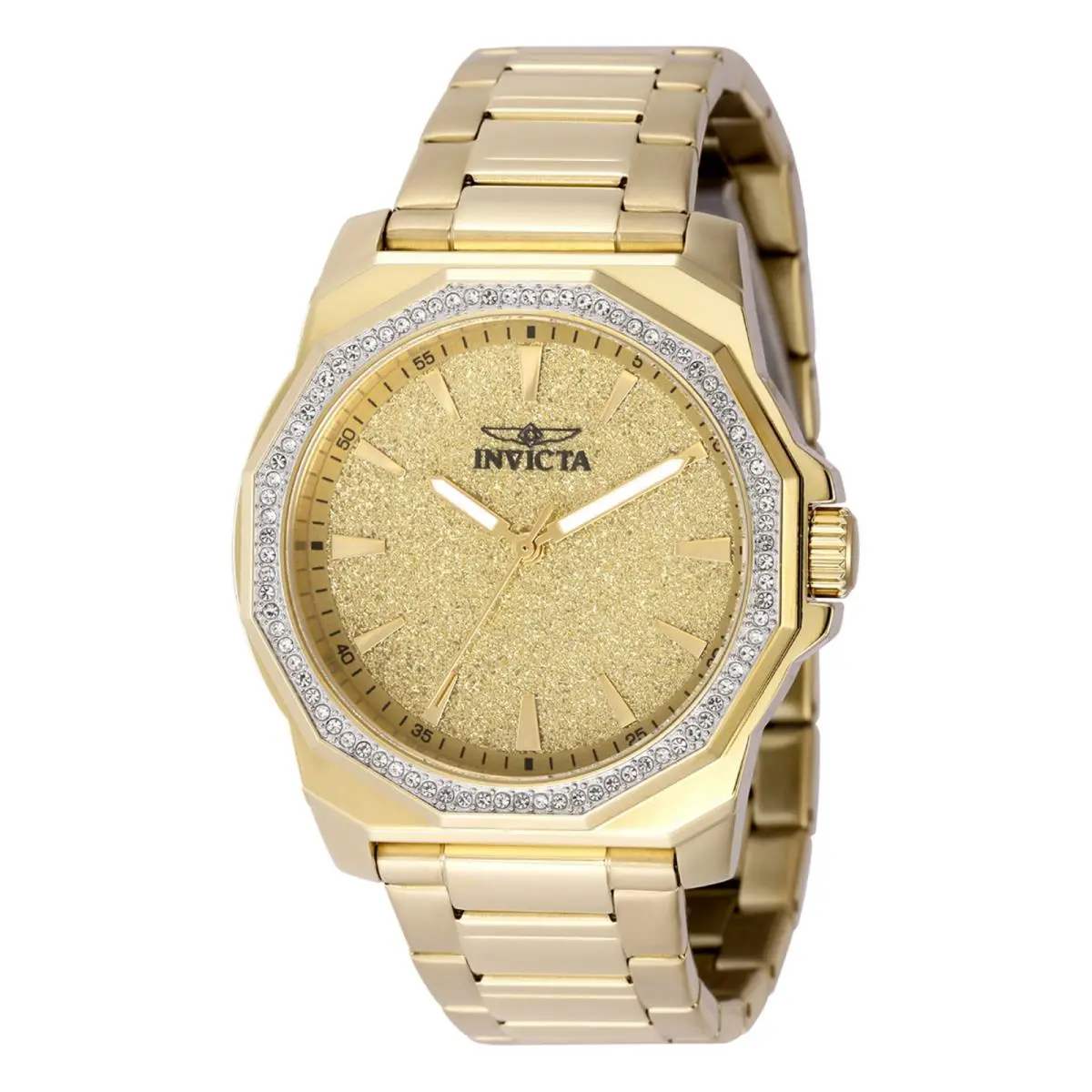 Invicta Speedway Men`s 42mm Stainless Steel Gold Dial Gold Tone Quartz Watch