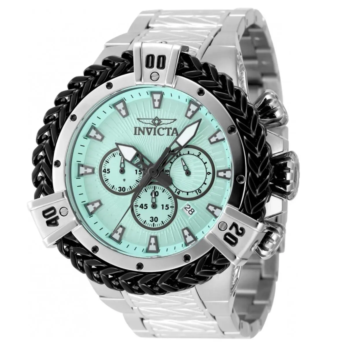 Invicta Bolt Herc Men`s Turquoise Dial 54mm SS Chronograph Watch 48159