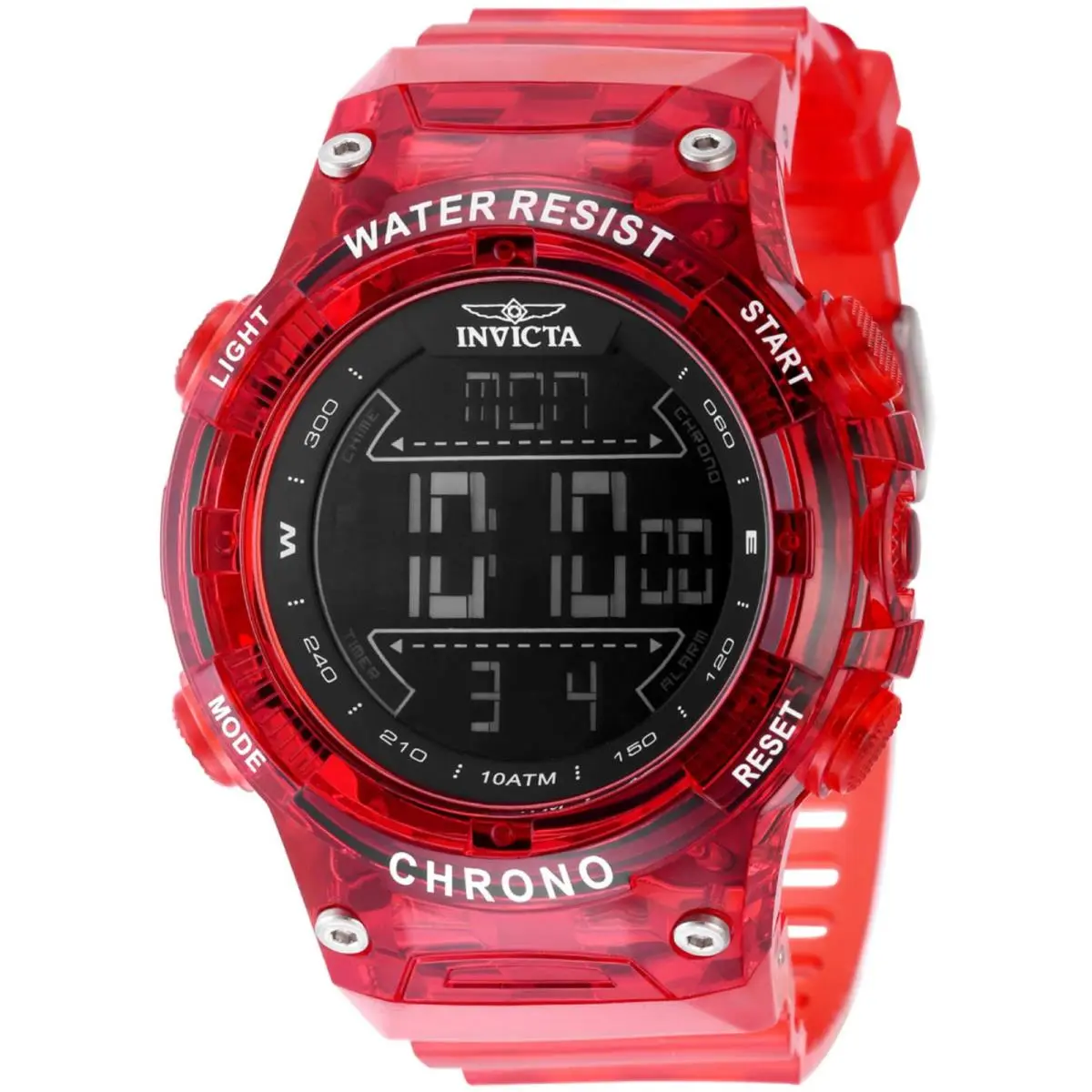 Invicta Men`s Watch Invicta Racing Chrono Digital Dial Red Case Strap 49045