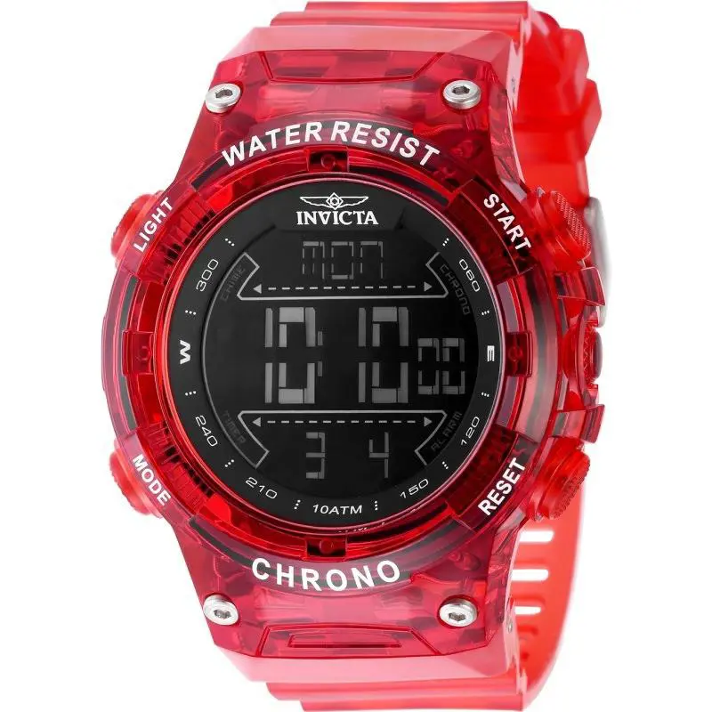 Invicta Men`s Watch Invicta Racing Chrono Digital Dial Red Case Strap 49045