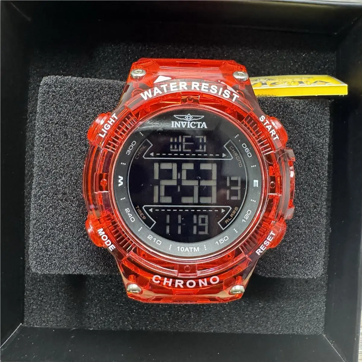 Invicta Racing Burnout Digital Watch Men Red 52mm 49045 Shock Water Resistant