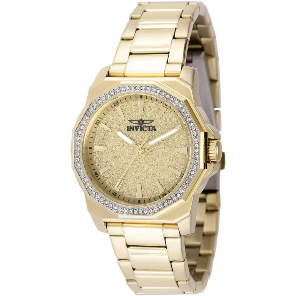 Women`s Watch Speedway Quartz Gold Tone Glitter Dial Bracelet 49130 by Invicta