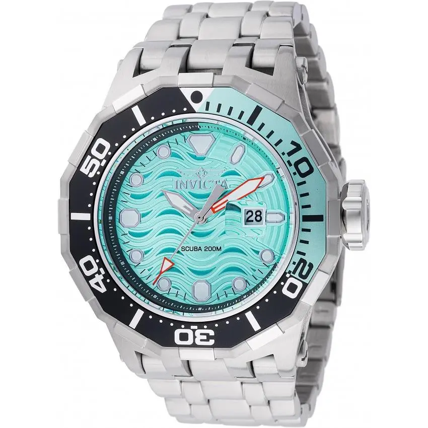 Invicta Pro Diver Scuba Wave 47846 Men`s 52mm 200m Teal Quartz Watch