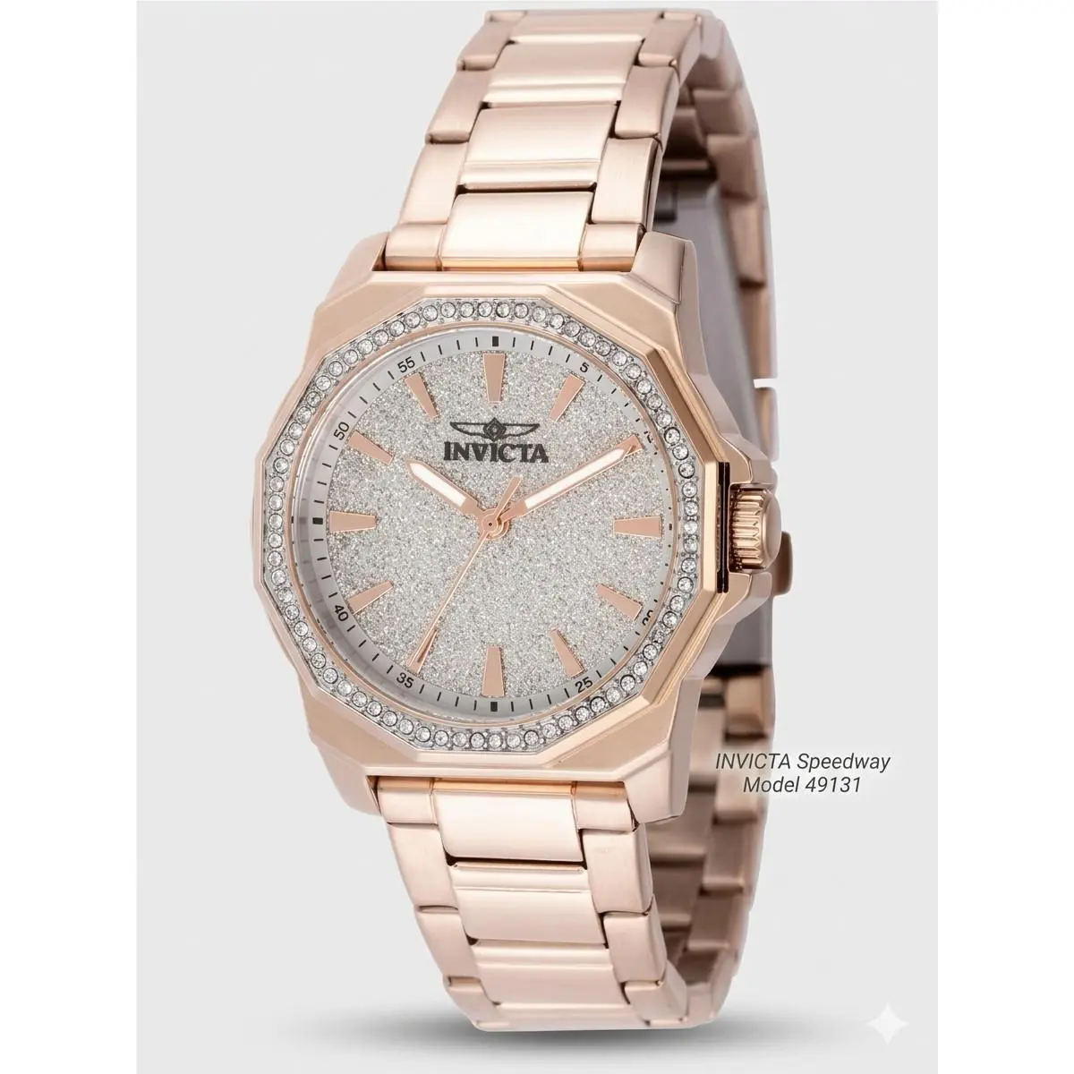 Speedway Quartz Crystal Silver Dial Ladies Watch 49131 by Invicta