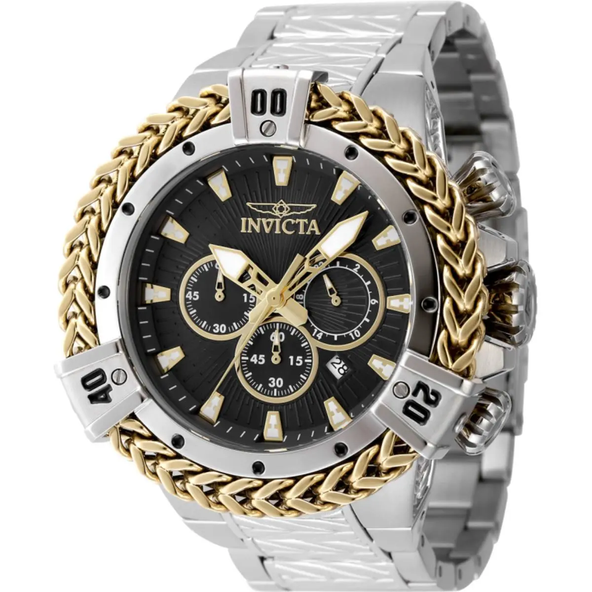 Men`s Watch Bolt Chronograph Black Dial Stainless Steel Bracelet 48158 by Invicta