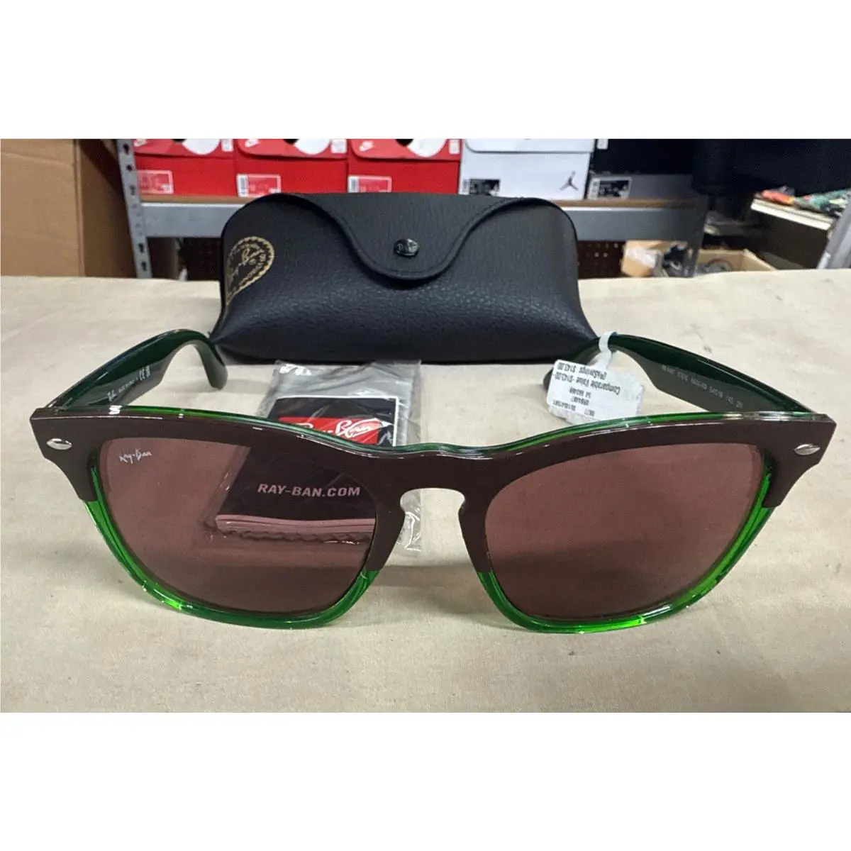 Ray-ban Steve RB4487 54mm 18 145 Sunglasses Brown/transparent Green 6634/69