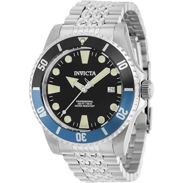 Mens Pro-diver Automatic Watch 44MM Case Stainless Steel Tone Black Dial by Invicta