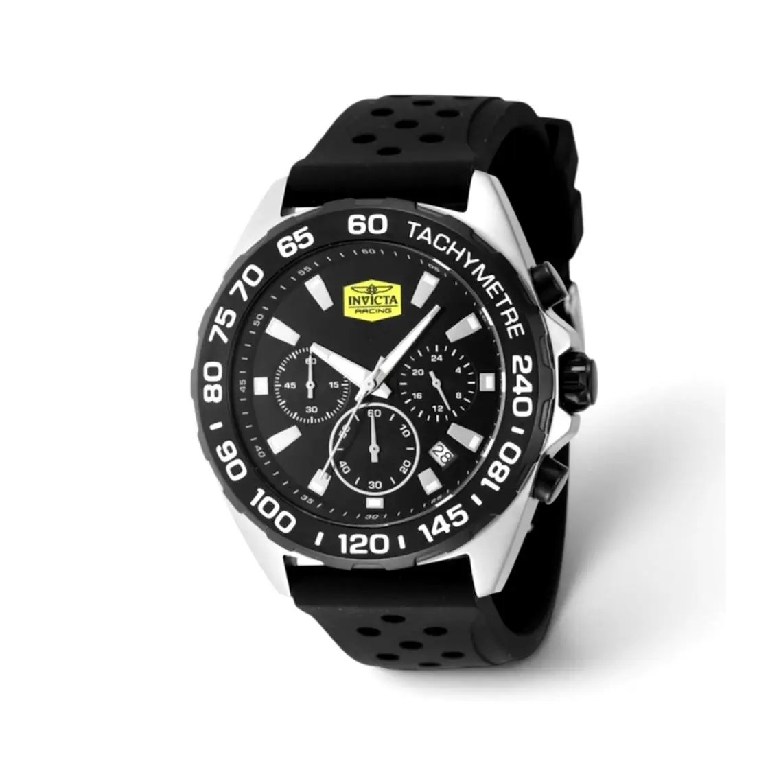 Invicta Racing Men`s 43mm Quartz Black Silicone Watch 47768