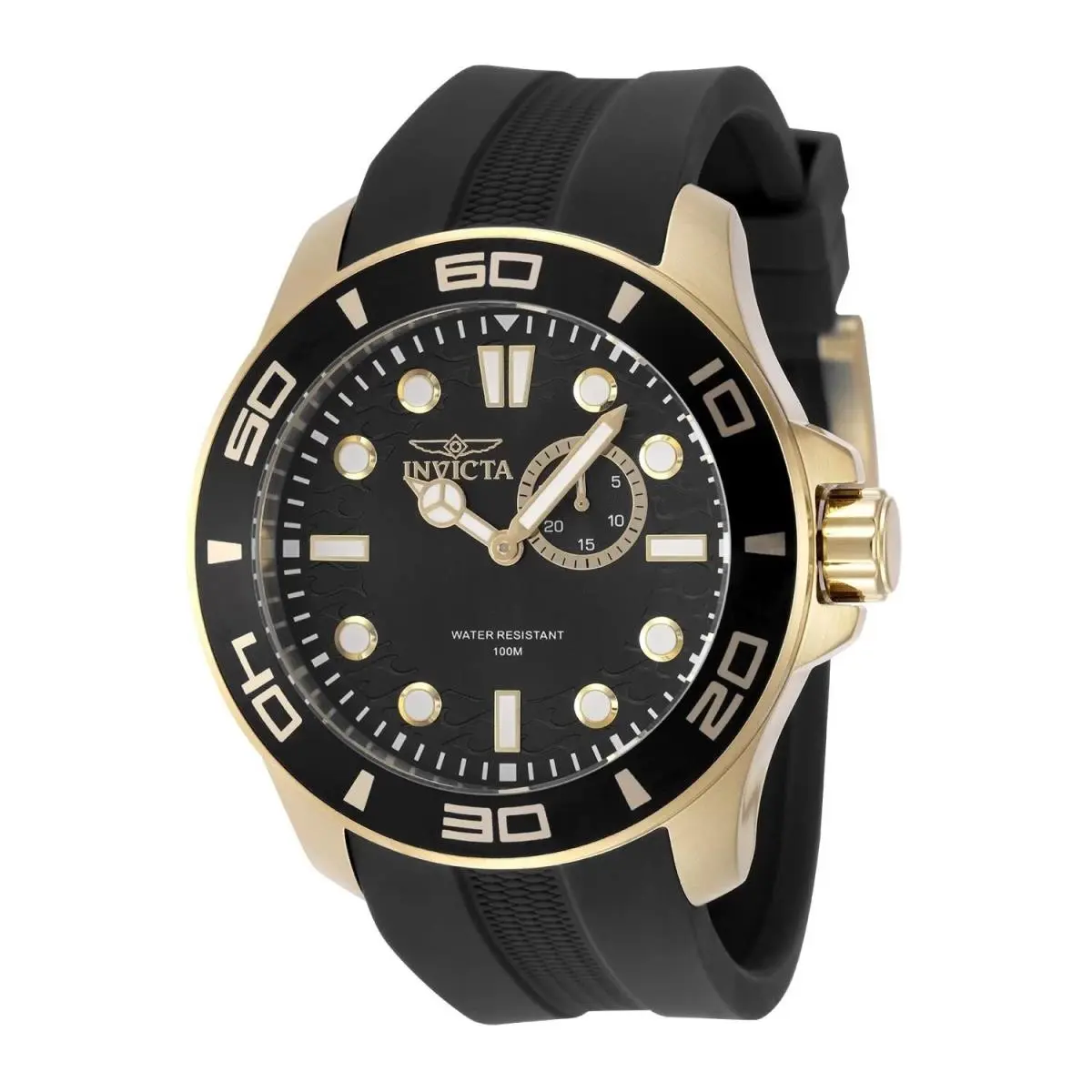 Invicta Men`s 49269 Pro Diver Quartz VD72 Black Dial Watch - Dial: Black, Band: Black