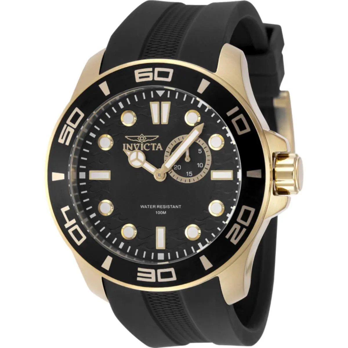 Invicta Men`s Watch Pro Diver Latam Exclusive Quartz Black Silicone Strap 49269 - Dial: Black, Band: Black