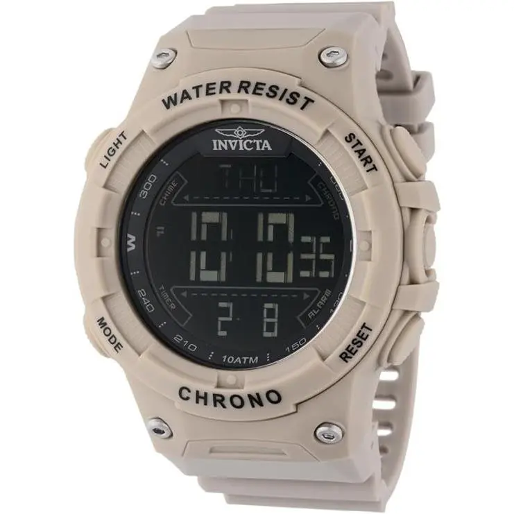 Invicta Racing 52mm Men`s Digital Watch 47526 Brown Case Black Dial 100M WR