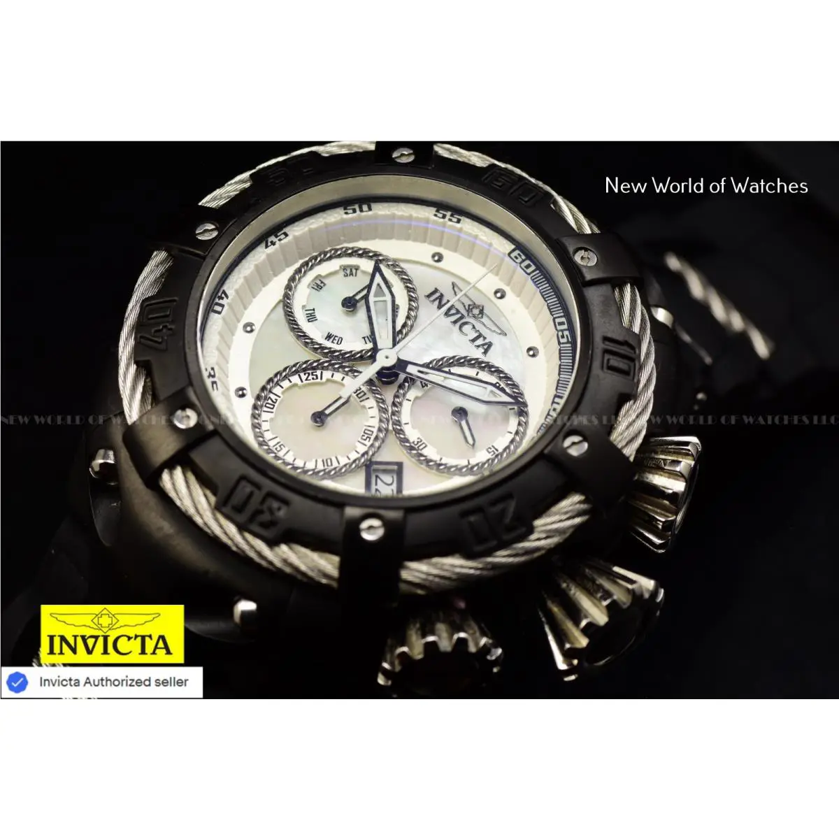 Invicta Men`s 52mm Bolt Thunderbolt Swiss Chronograph Black/steel Watch