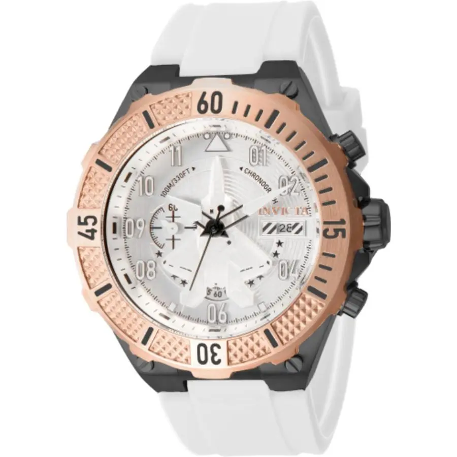 Invicta Aviator Chronograph Quartz White Dial Men`s Watch 39894