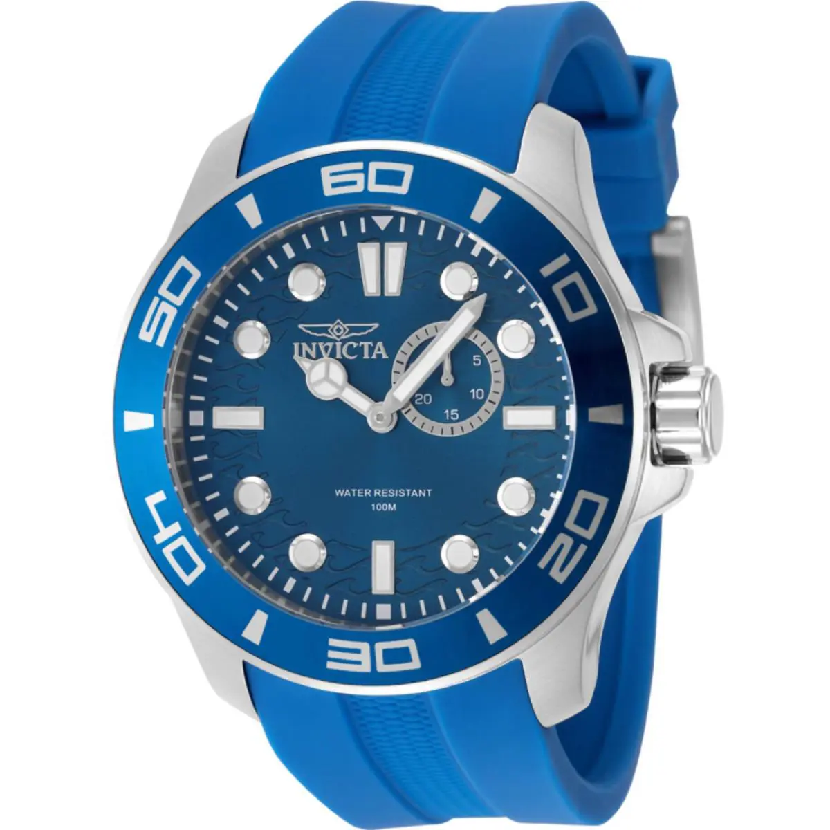 Invicta Men`s Watch Pro Diver Latam Exclusive Quartz Blue Silicone Strap 49271 - Dial: Blue, Band: Blue