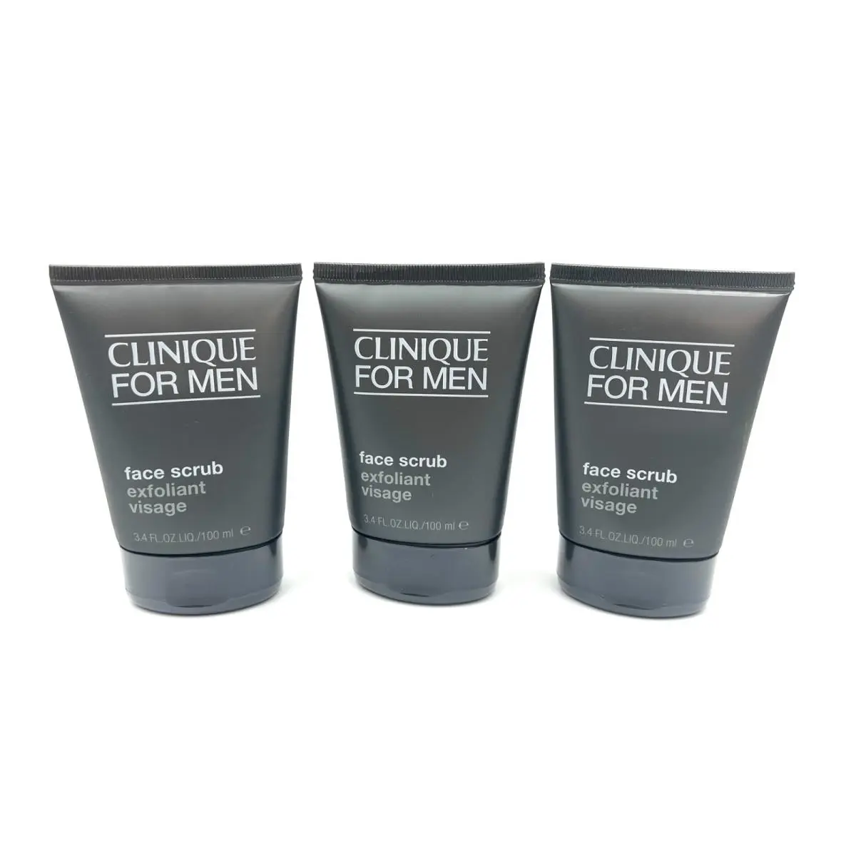 Lot of 3:  For Men Face Scrub Exfoliant 3.4oz 3= 10.2 oz / 300ml Total by Clinique