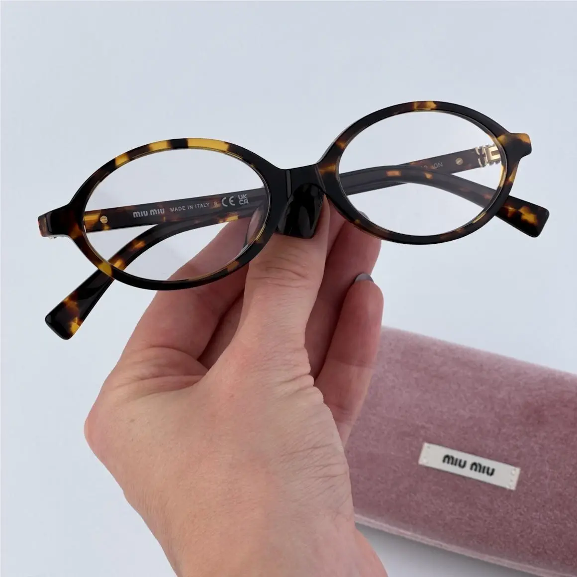 Women Eyeglasses Honey Havana Clear MU04ZSF Regard VAU08N by Miu Miu