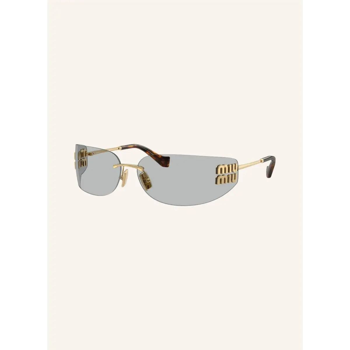 MU A51S Pale Gold Grey Women Wrap Sunglasses by Miu Miu