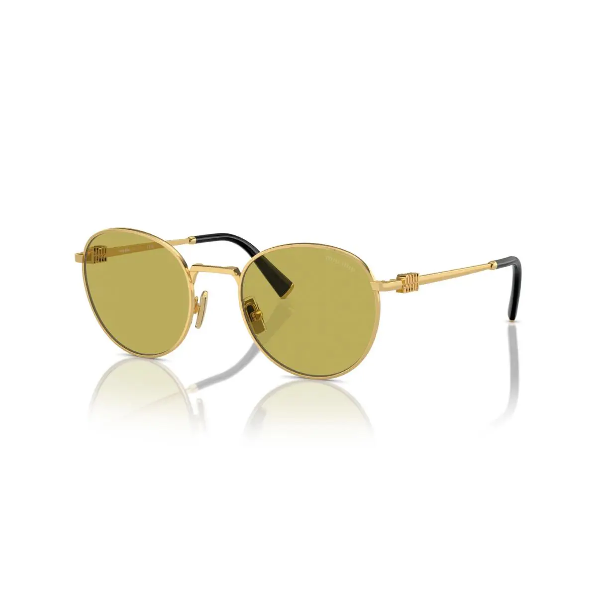 Miu Miu MU55ZS 5AK07O Gold Olive Green Sunglasses
