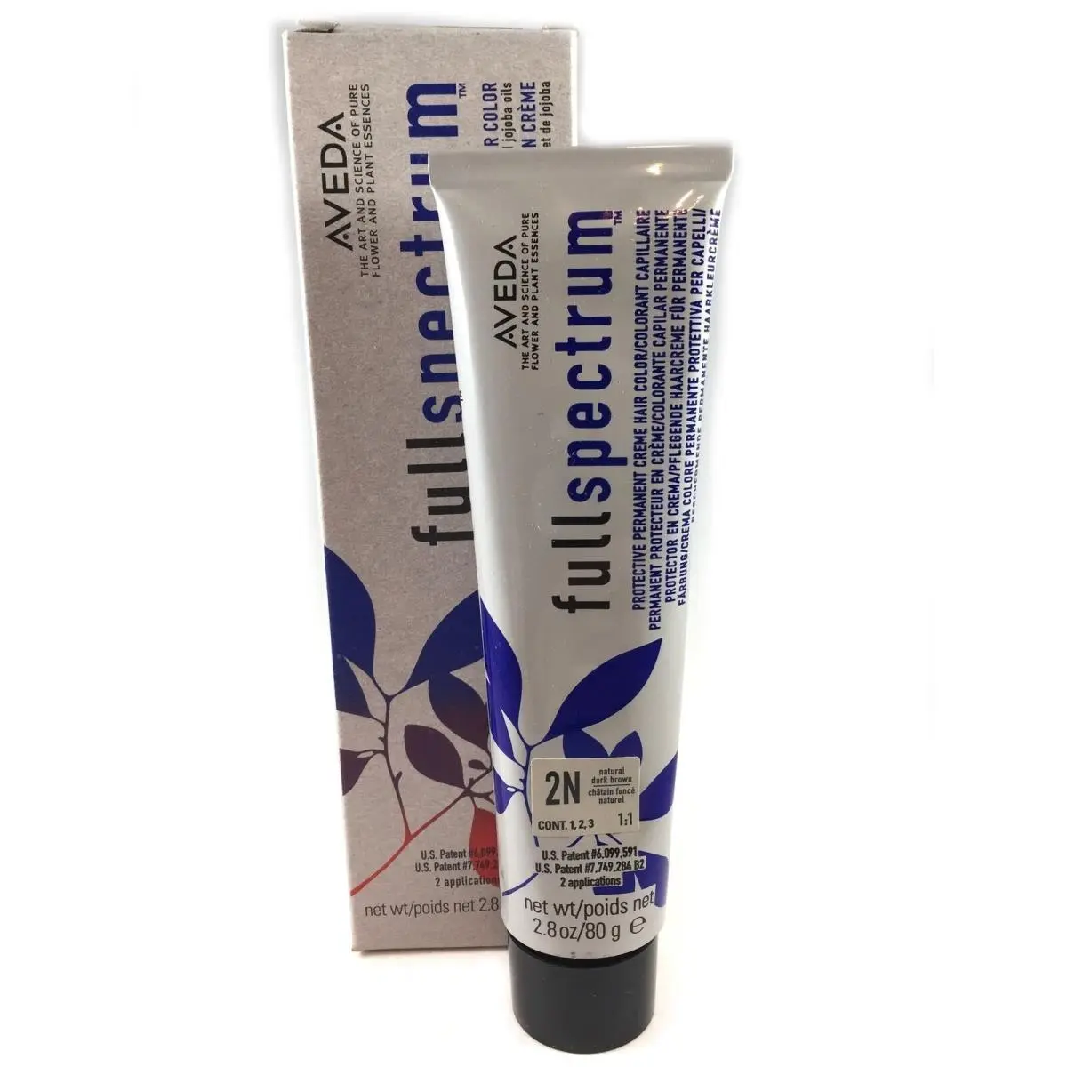Aveda 2n Full Spectrum Creme Hair Color 2.8 oz Natural Dark Brown
