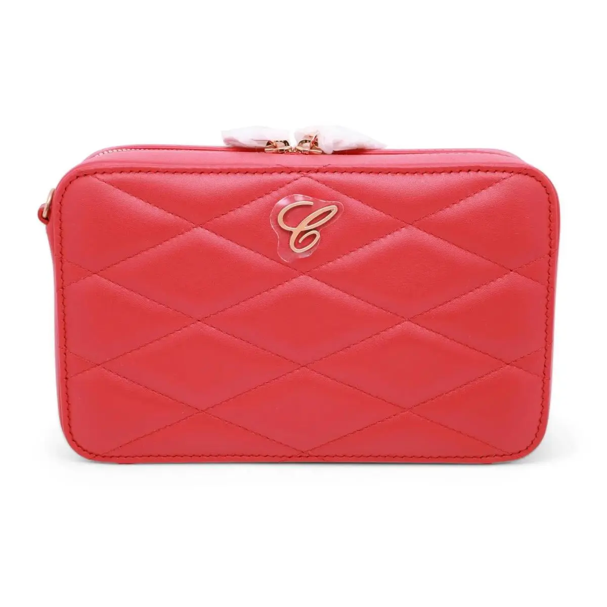 Chopard Happy Hearts Red Quilted Leather Mini Chain Bag 95000-1182