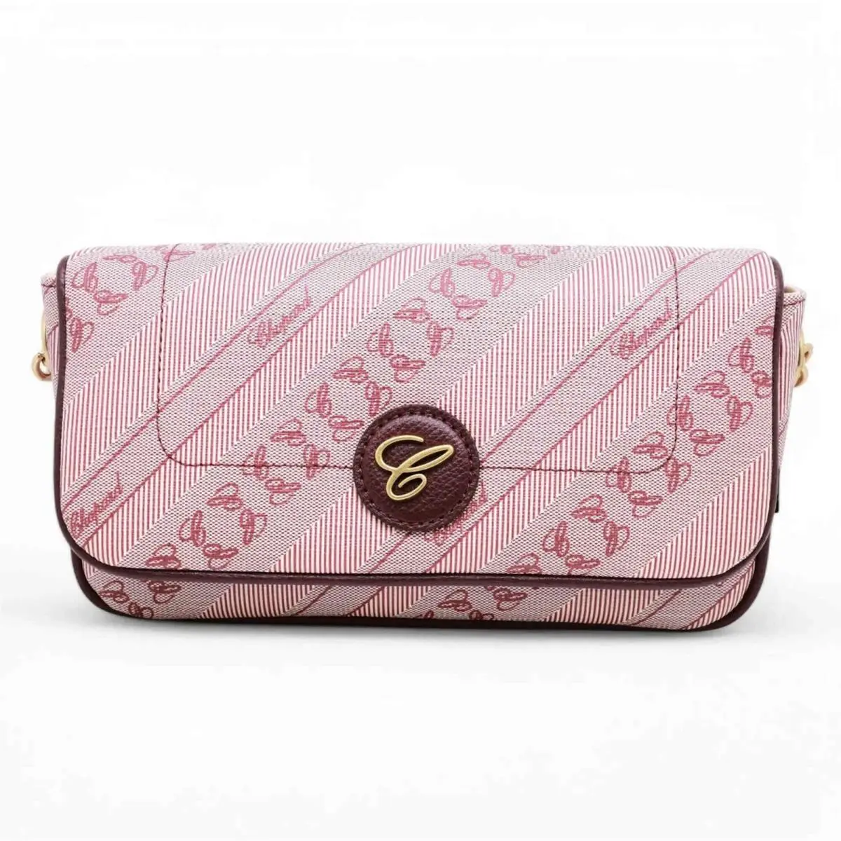 Chopard Women`s Crossbody Bag Happy Sport Mini Bordeaux Canvas 95000-1125