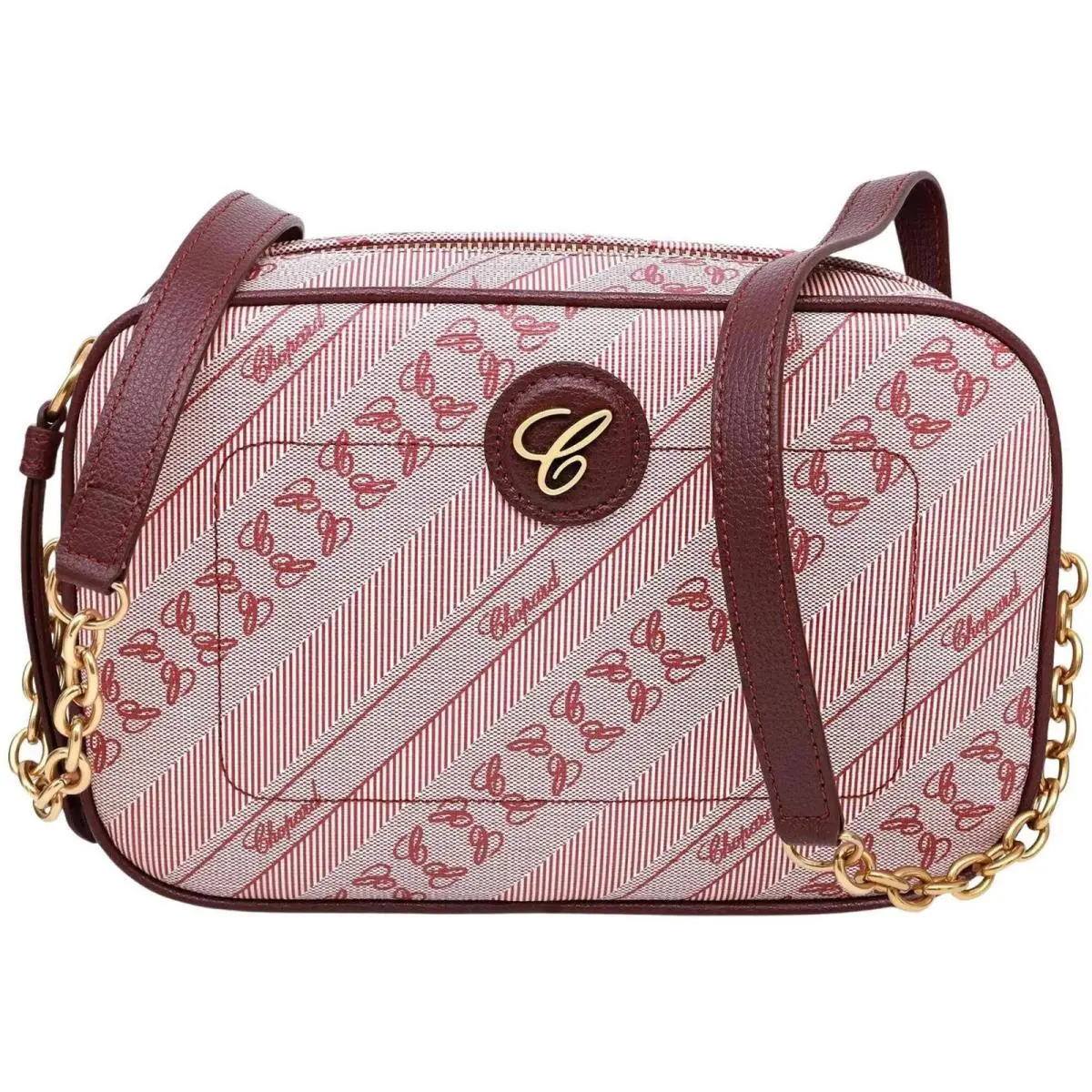 Women`s Crossbody Bag Happy Sport Bordeaux Red Canvas Camera 95000-1114 by Chopard