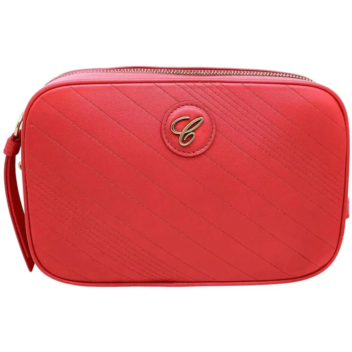 Chopard Women`s Crossbody Bag Happy Sport Red Leather Mini Camera 95000-1108