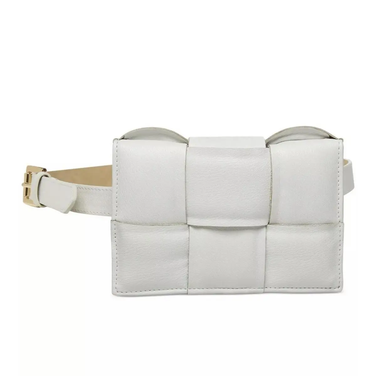 Womens Oversized Woven Belt Bag Leather White Size XL by Steve Madden