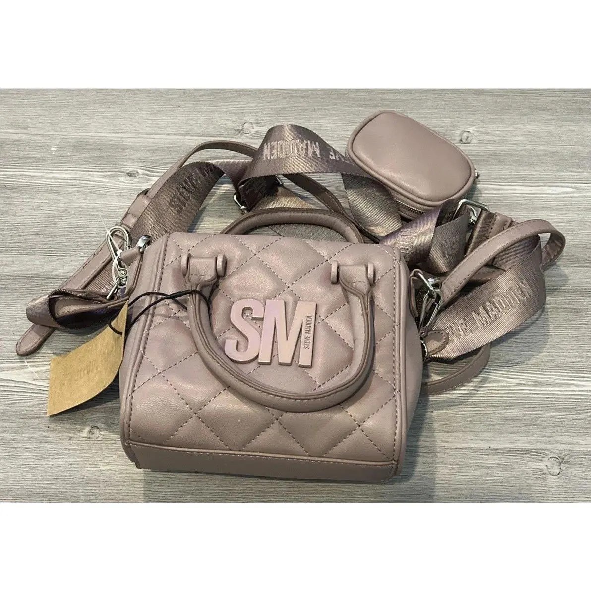 Steve Madden Bbabi Satchel Crossbody Bag W/air Pod Case Lilac Mauve W/a Dust Bag