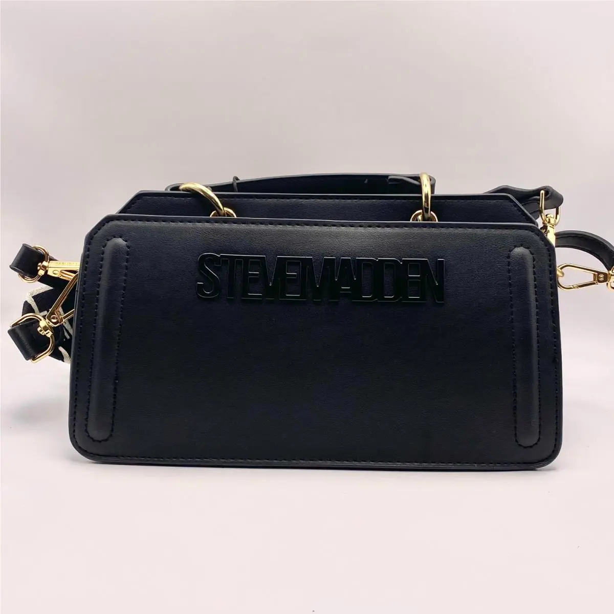 Steve Madden Evie Black Satchel Bevie DT623890