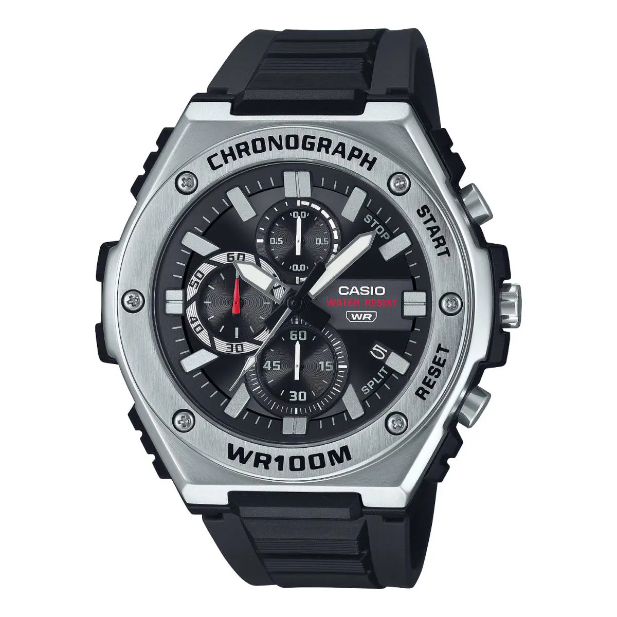 Casio MWA300H-1AV Chronograph Watch Black Resin Band 100 Meter WR Date
