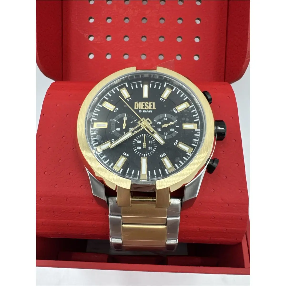 DZ4625 Split Black Chronograph Dial Two Tone Steel Bracelet Mens Watch by Diesel