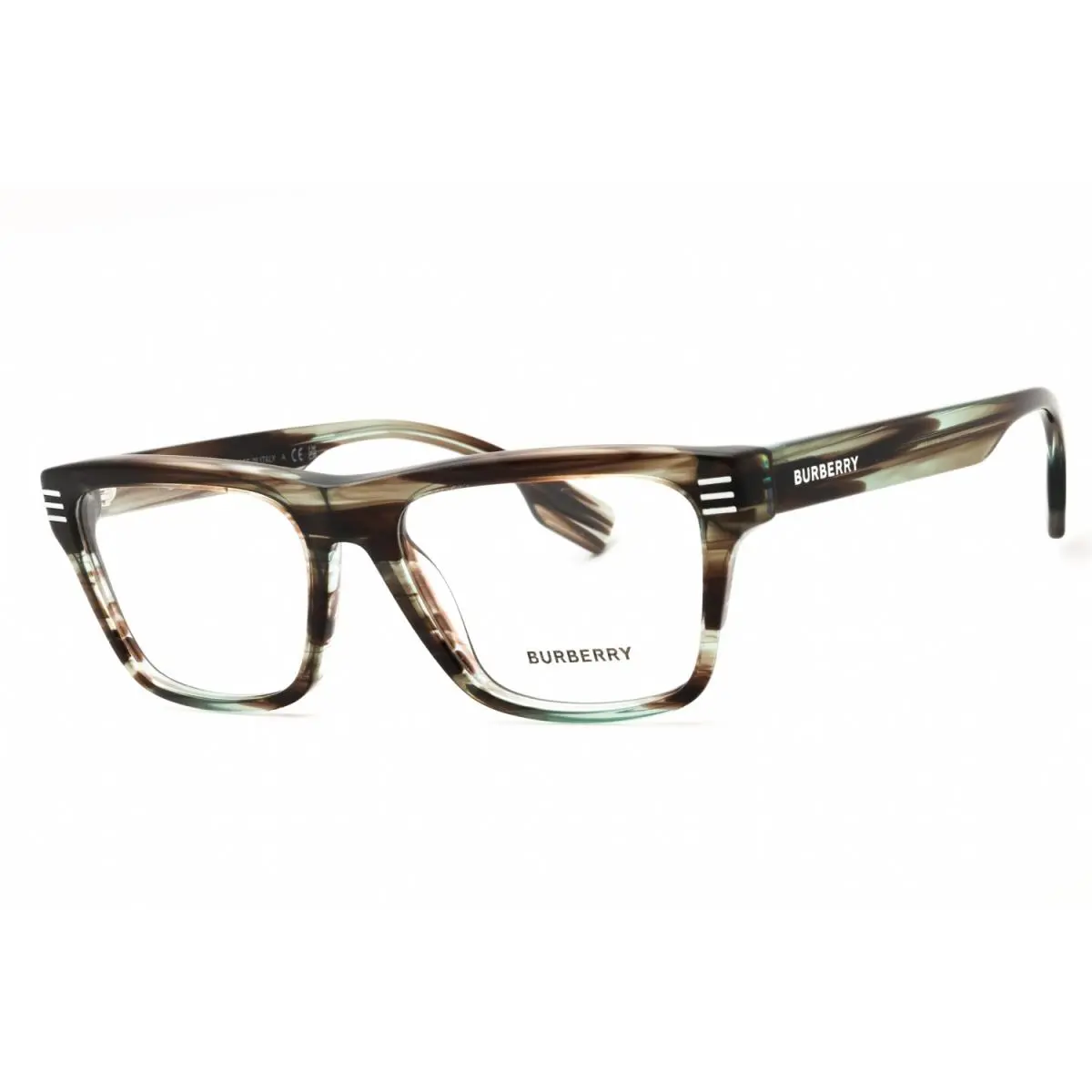 Burberry BE2387 4098 Eyeglasses Transparent Green Horn Frame 53mm