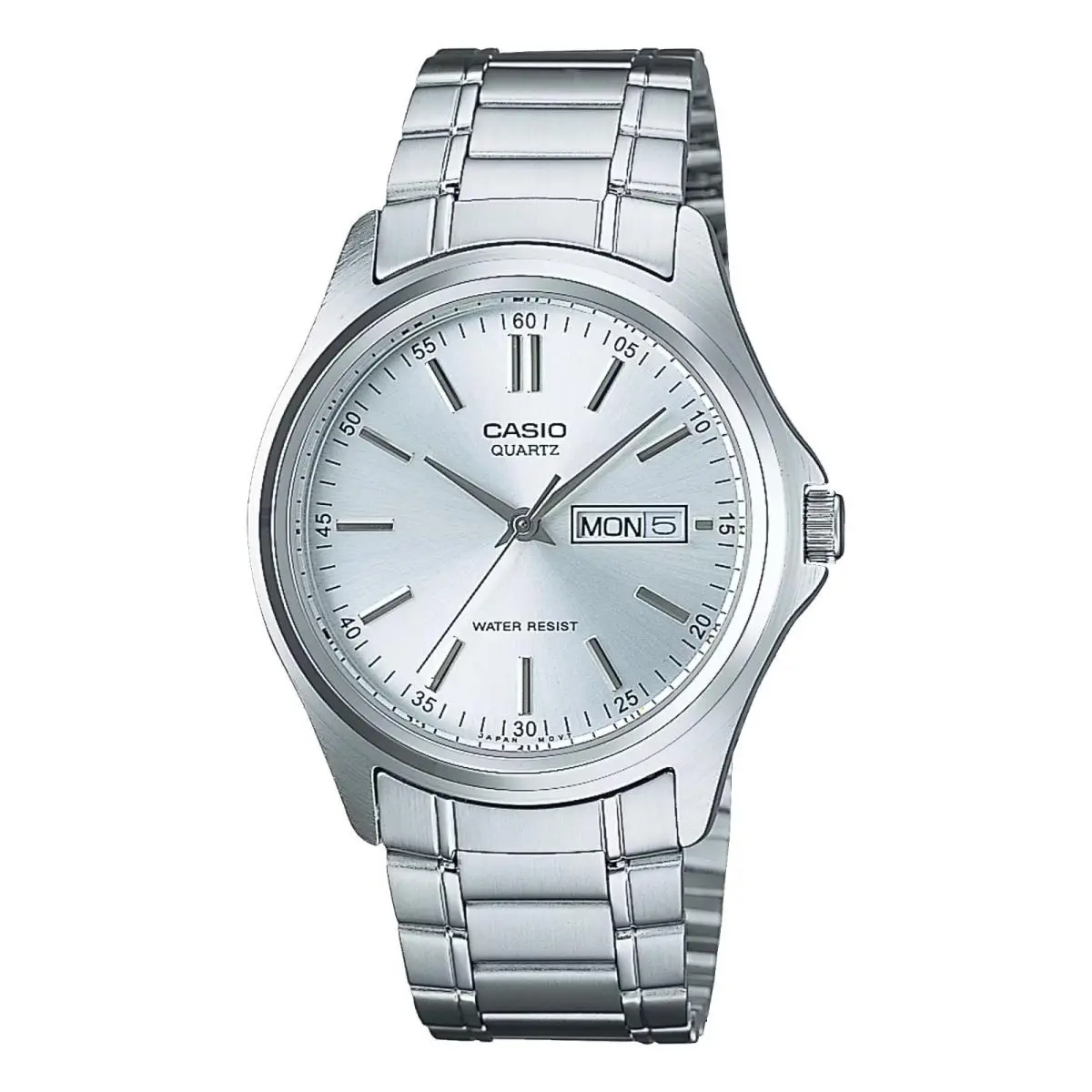 Casio MTP1239D-7A Men`s Stainless Steel Silver Dial Analog Day Date Watch