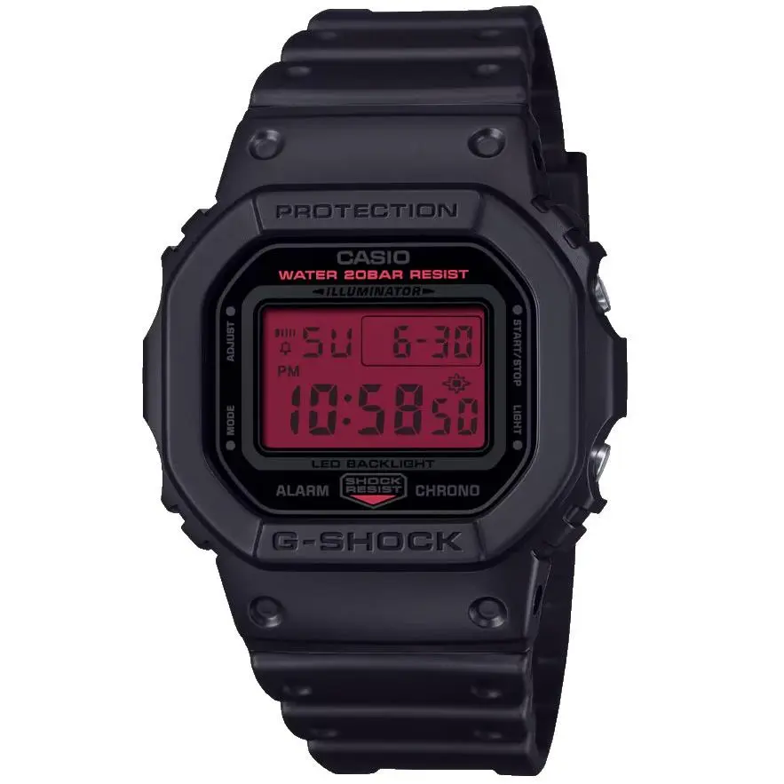 Casio G-shock Red Digital Dial Black Resin Men’s Watch DW-5600BBR-1