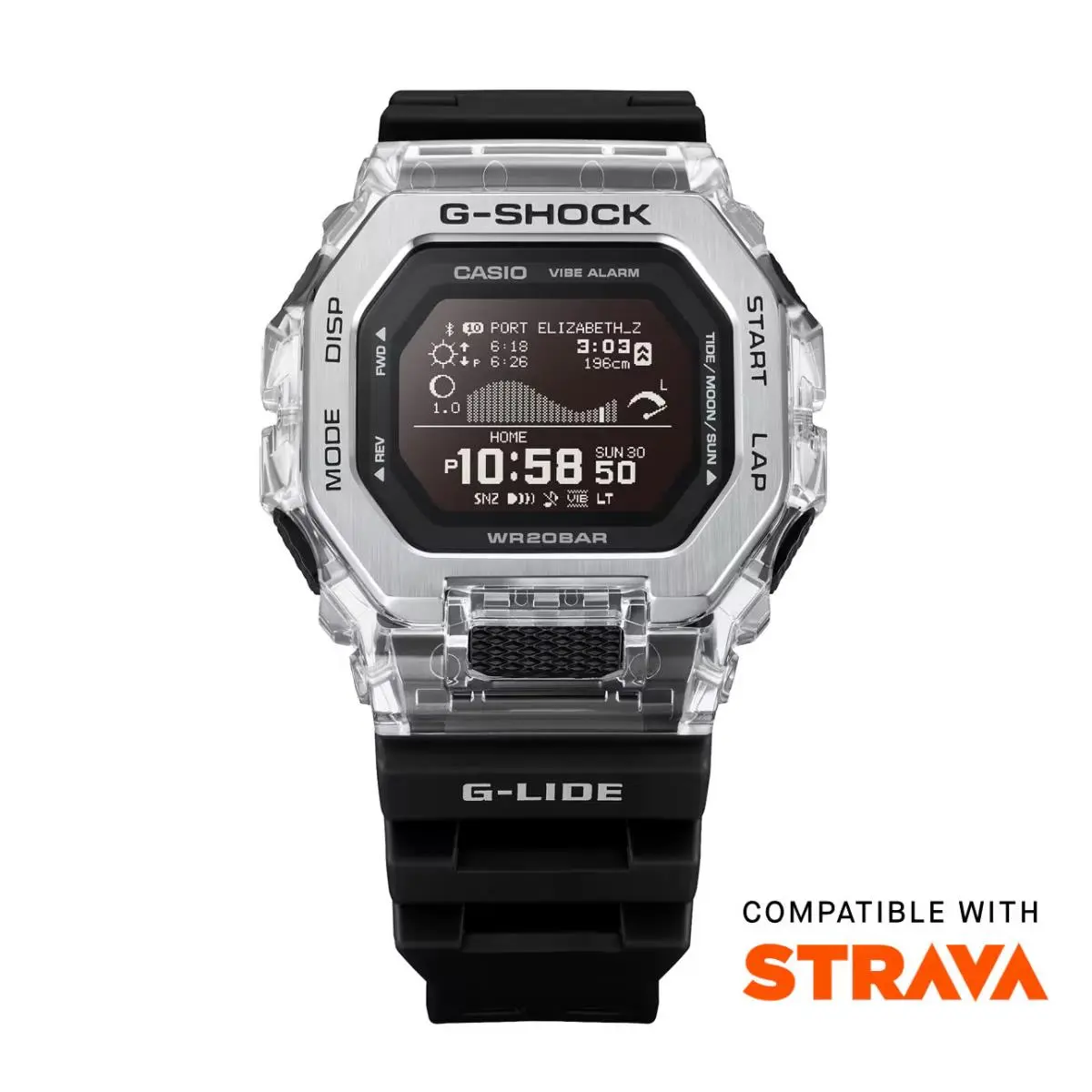 Casio G-shock G-lide Digital Black Metal Bluetooth Surf Mens Watch GBX100S-1